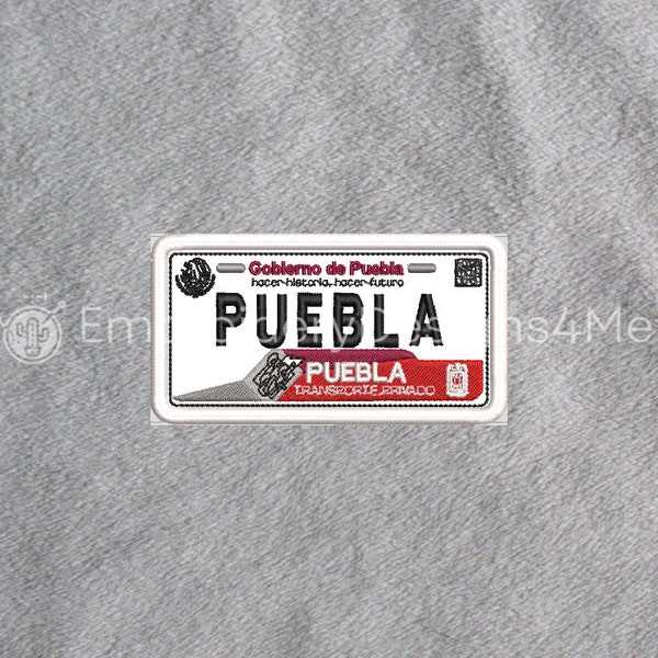 Puebla Auto Mexikanischer Führerschein Schild Mexiko Placa Stickerei Digital Design