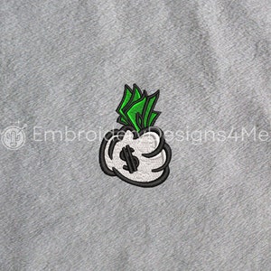May include: A black and white cartoon hand holding a green money bag with a dollar sign on it.