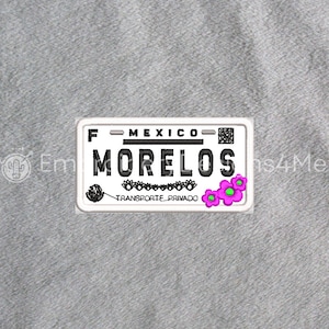 Morelos Auto Mexicaans Rijbewijs Kenteken Mexico Placa Borduurwerk Digitaal Ontwerp