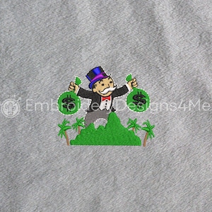 Mr Monopoly Cash Money Bags Beach Beverly Hills Ricamo Design