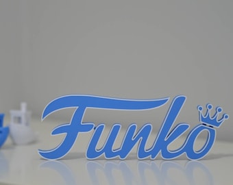 Funko Pop Sign with Accent Colour (8 Inches, No Underline) | Logo Stand | Shelf Decoration