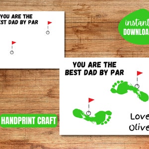 Meilleur père de famille Handprint | Bricolage pour la fête des pères | Golf imprimable | Téléchargement numérique | Bricolage préscolaire | Souvenir d'empreinte de main