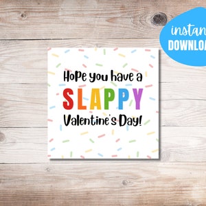 Slappy Valentine&#39;s Cards | Slap Bracelet Valentine&#39;s | Rainbow Slap Bracelet Gift Tags | Slappy Valentines | School Valentine