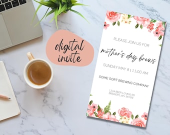Florale Muttertagsbrauerei Einladung (Digitaler Download)