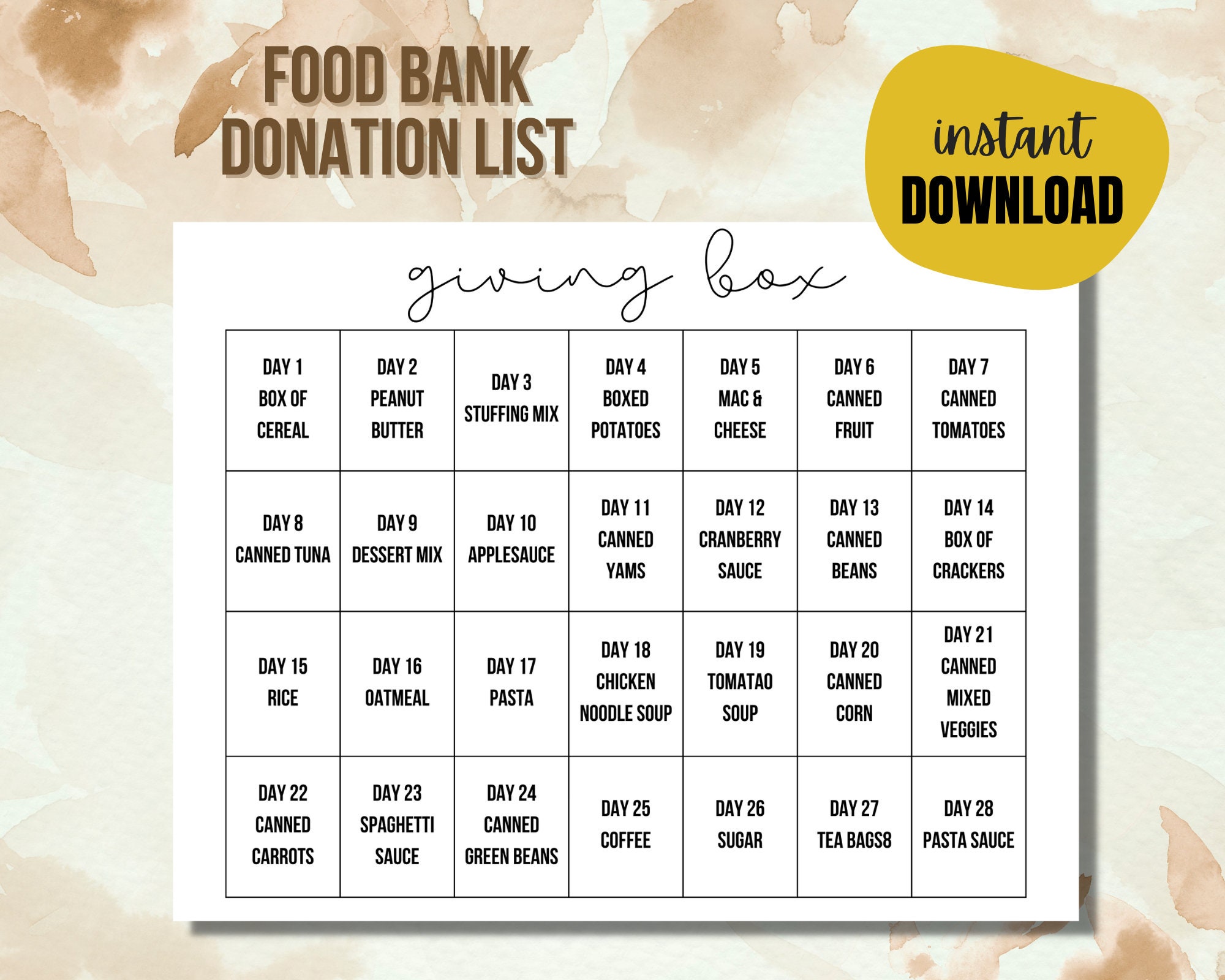 food-donation-box-giving-box-food-bank-list-reverse-advent-calendar-holiday-donation-food-drive-food-donation-calendar-etsy