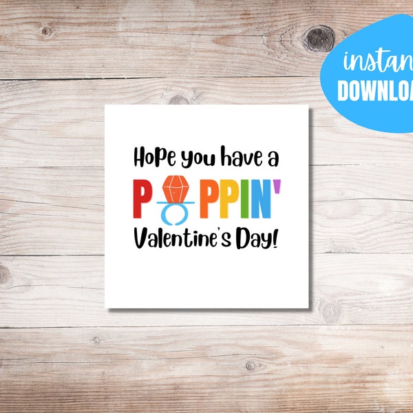 Ring Pop Valentine's Cards | Poppin Valentine's | Rainbow Gift Tags | Friend Valentines | School Valentine | Ring Pop Tag