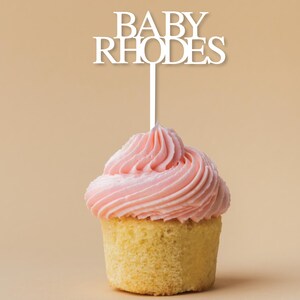 Baby Last Name Cupcake Toppers and/or Bow Cupcake Toppers