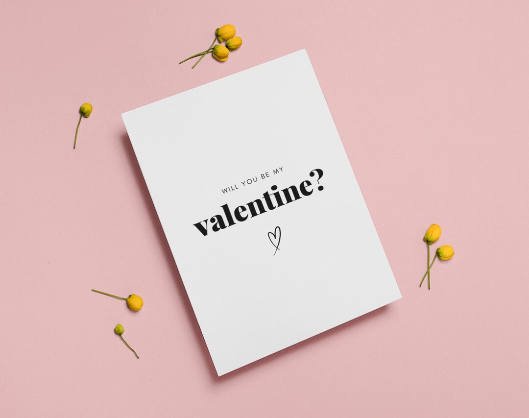 will-you-be-my-valentine-printable-card-download-modern-b-w-5x7-etsy