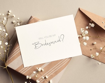 Minimalist Bridesmaid Proposal Card Instant Download, Printable Will You Be My Bridesmaid Card, Bridesmaid Proposal Gift