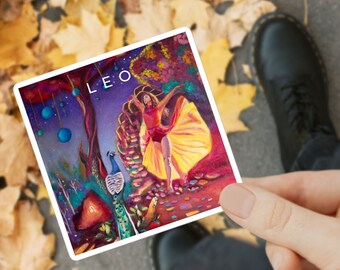 Leo Sticker Zodiac Astrology Original Art Spiritual Unique Gift