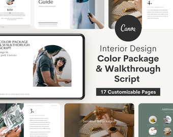 Puede incluir: Un kit de marketing digital para diseñadores de interiores, que incluye 17 páginas personalizables con una guía de colores, una lista de compras y un guion de recorrido. El kit incluye un paquete de colores y un guion de recorrido para los servicios de diseño de interiores.