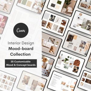 Interior Design Moodboard Creation Kit / Mood Board Templates Canva - Aesthetic Inspiration Collage - Online Interior Design - E Design