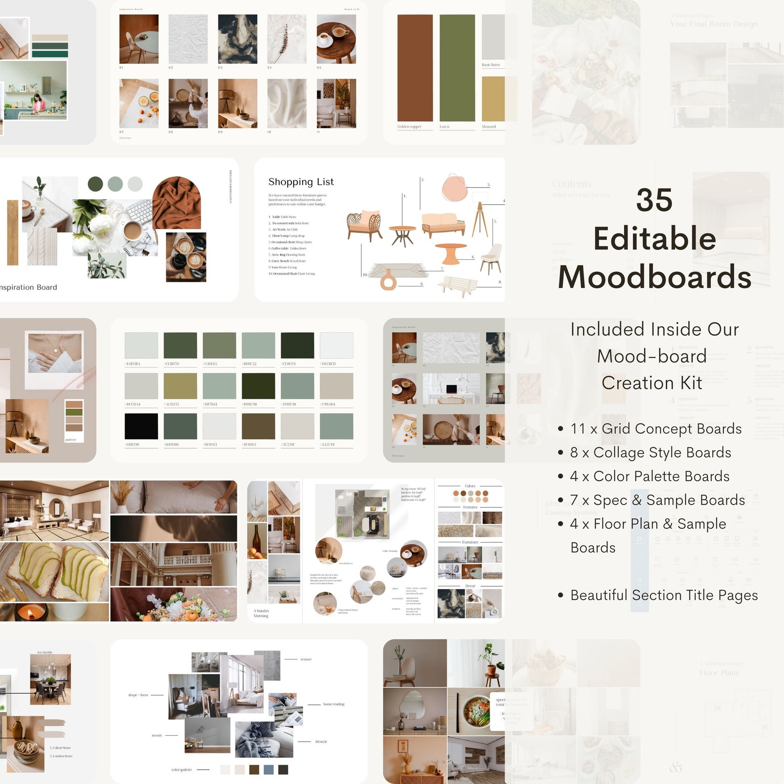 Interior Design Moodboard Creation Kit / Mood Board Templates - Etsy