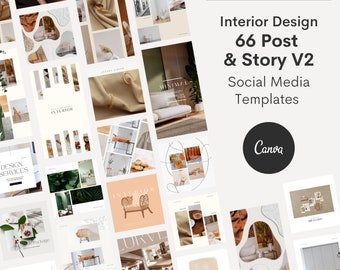 Plantillas de Instagram para diseño de interiores: 66 diseños de publicaciones e historias de Canva
