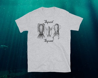 Squid Nautical Ocean Sea Life Squid Squad Seafood Under Sea Navy Deadliest Catch Short-Sleeve Unisex T-Shirt