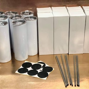 20 oz. Straight Sublimation Tumbler With Straw & Rubber Bottom