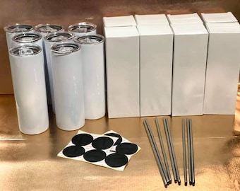 20 oz. Straight Sublimation Tumbler With Straw & Rubber Bottom