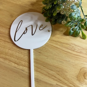 Love Cake Topper | Acrylic Love Cake Topper | Wedding Anniversary | Valentine Cake Topper