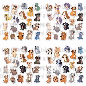 Cartoon Animation Dogs Vector Images - Digital