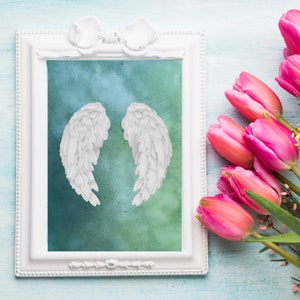 Angel wings, Angel wings printable, Angel wings wall decor, Angel wing wall art, Instant download, Includes 8.5x11, 11x17, 18x24, 24x36