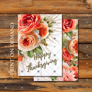 Carte de Thanksgiving, Carte du jour de Thanksgiving, Carte de Joyeux Thanksgiving, Carte de vœux d’automne, Carte de vœux d’automne, Carte de remerciement, Rustique