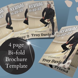 Church Program Flyer Template, Revival Brochure, Event flyer, Church Program, Church Bulletin, Church Flyer, Revival program template 11x8.5
