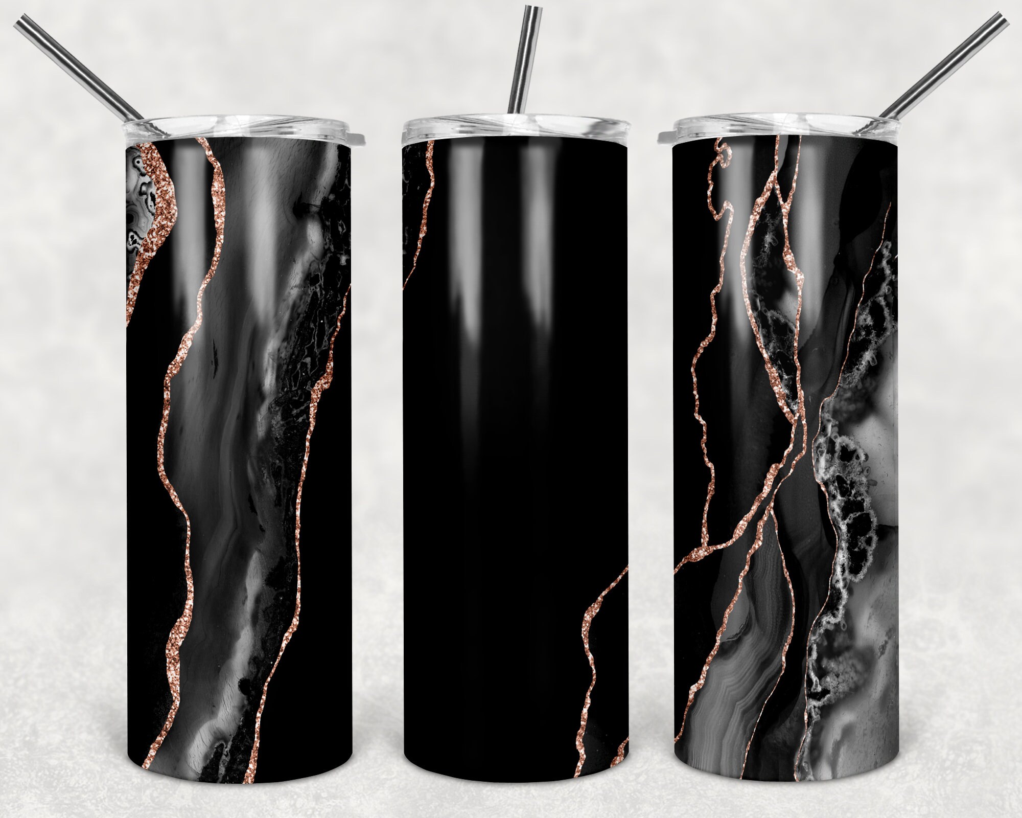 Black on Black Marble Taper & Straight Tumbler DIGITAL Etsy
