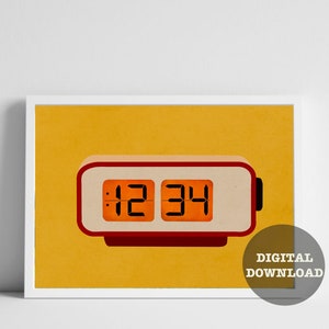 Custom Special Time Print, Personalized Printable Gifts, Memorable Gifts, Retro Y2k Aesthetic Alarm Clock, Maximalist Gallery Wall Decor