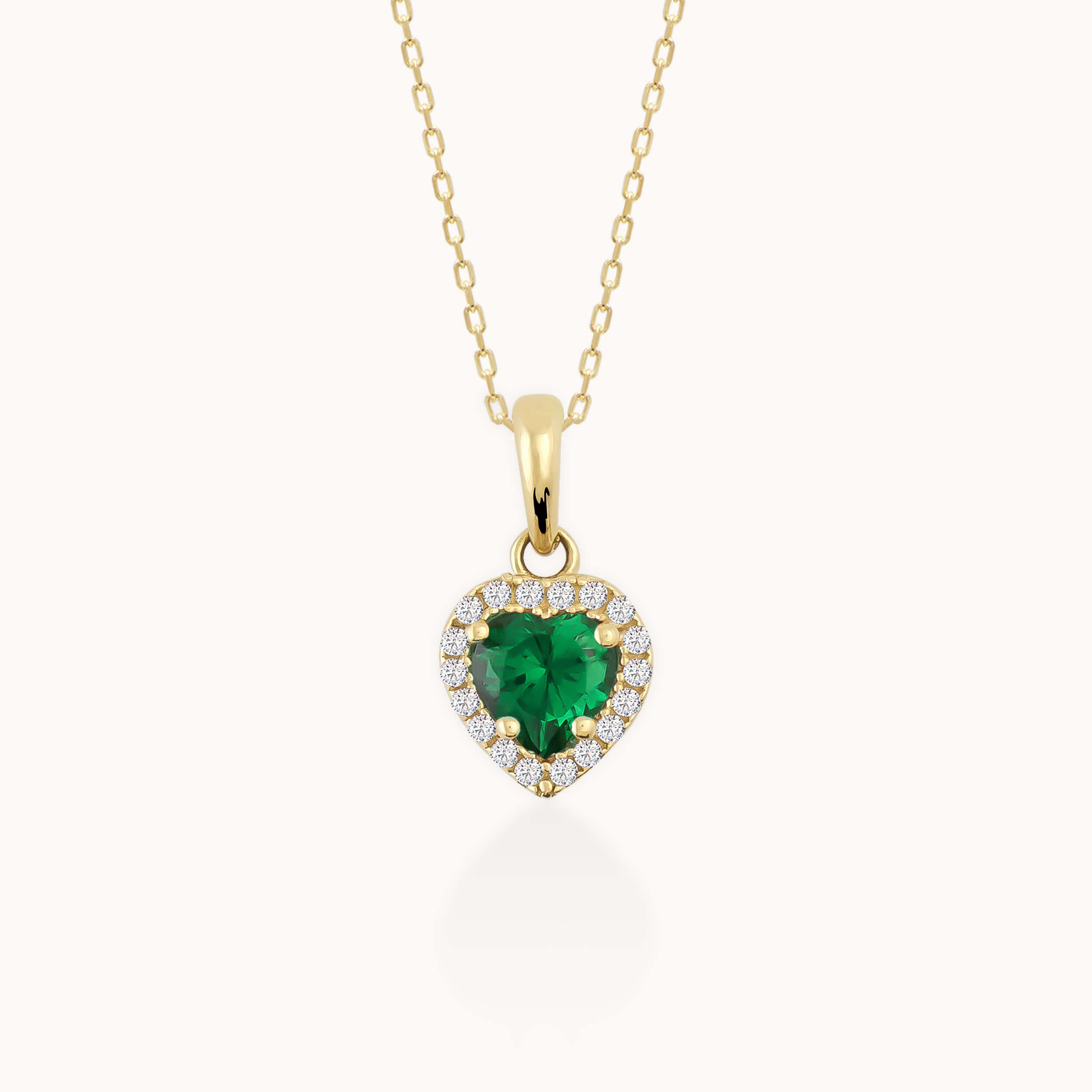 14K Gold Emerald Necklace 14k Zirconia Emerald Pendant 14k - Etsy