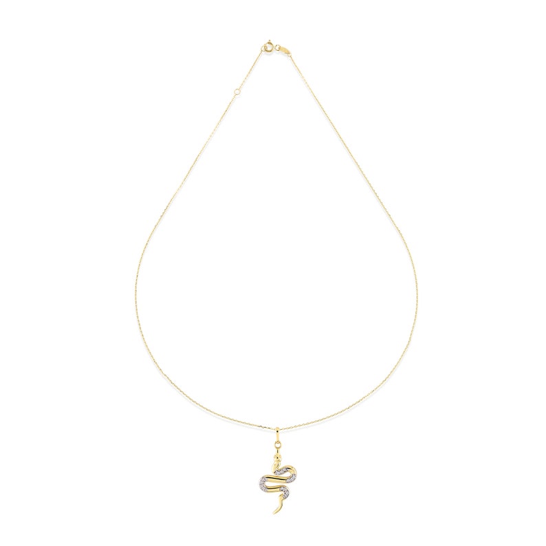 14K Gold Snake Necklace for Women, Serpent Necklace, Snake Pendant Necklace, Minimal Dainty Snake Charm Pendant Necklace image 5