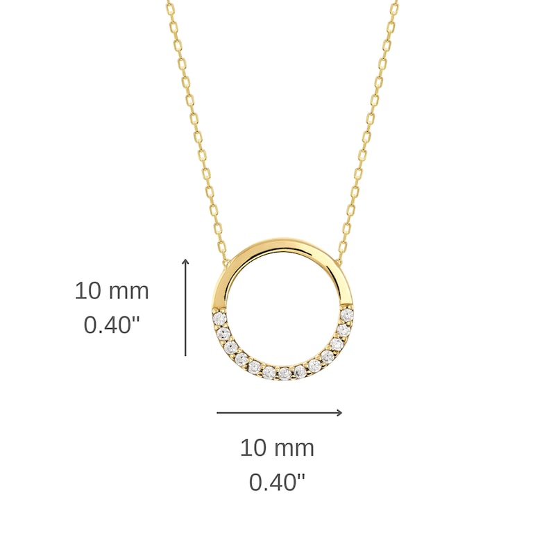 14K Gold Minimal Dainty Circle Necklace, Round Pendant Necklace, Minimalist Simple Charm image 5