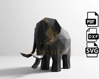 Papercraft Mammuthus, Paper Craft Mammuthus Model, Mammuthus PDF template, 3D Mammuthus sculpture, Low poly pattern Mammuthus, SVG