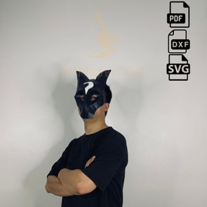 Wolf Maskenvorlage, Papiermaske, Papercraft Maske, Wolf Masken, Wolf 3D Maske, Low Poly Maske, 3D Papiermaske, Wolf Papiermaske Vorlage