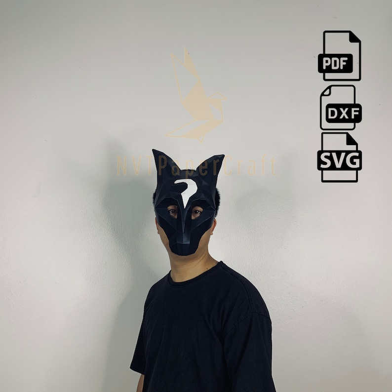 Wolf Mask Template Paper Mask Papercraft Mask Wolf Masks Etsy