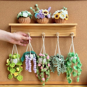 Crochet Hanging Plant Pattern, Car Decoration Crochet Pattern, Hanging Basket Crochet, Crochet Plant for Car, Hanging Plant Crochet Design