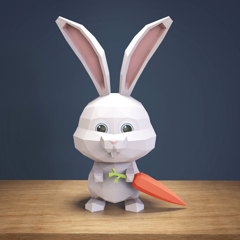 Papercraft Rabbit Paper Craft Rabbit Model Rabbit PDF Etsy UK