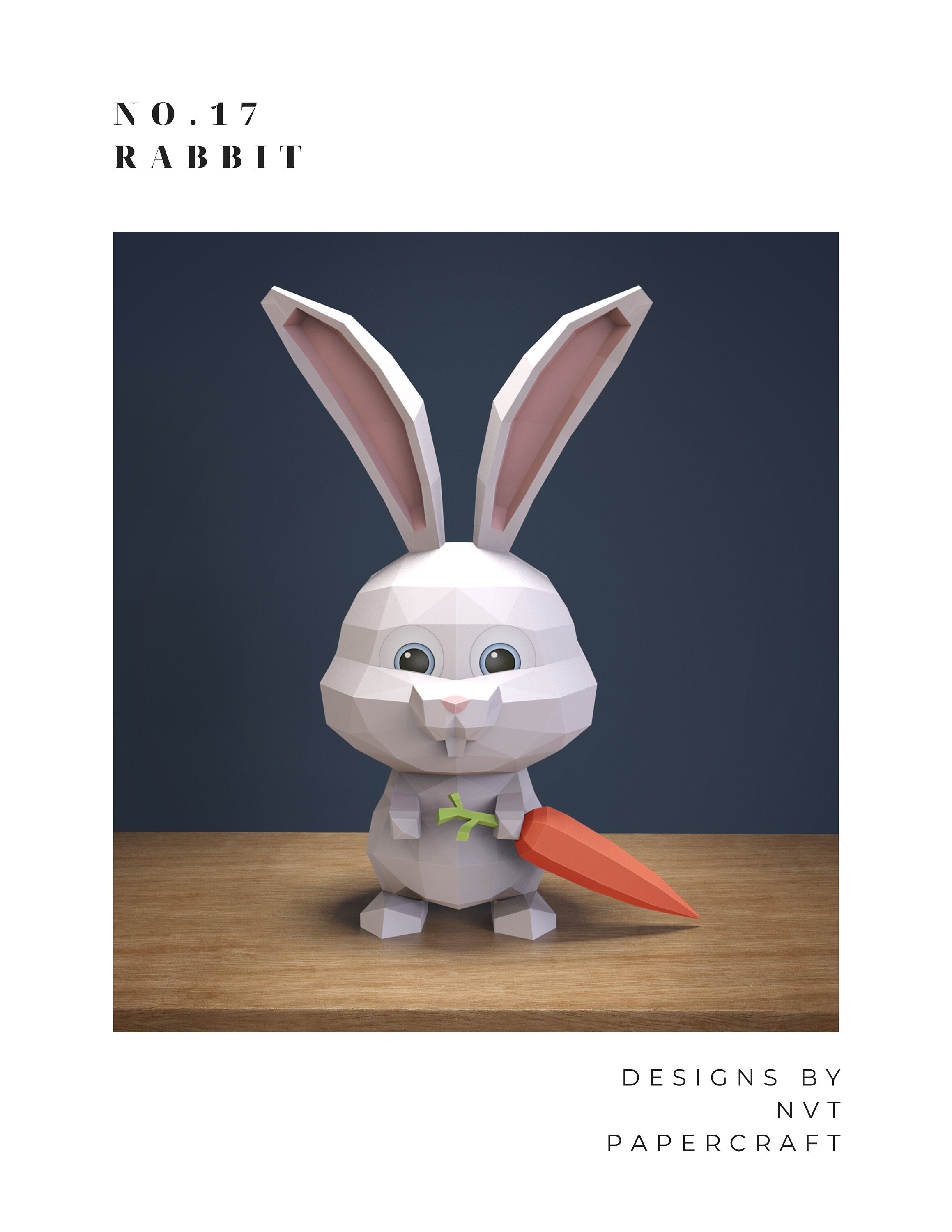 Papercraft Rabbit Paper Craft Rabbit Model Rabbit PDF Etsy UK