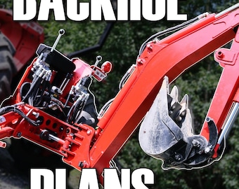 BACKHOE PLANS + DXF files, 1 set imperial + 1 set metric: all included in 1 package