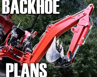 BACKHOE PLANS + DXF files, 1 set imperial + 1 set metric: all included in 1 package