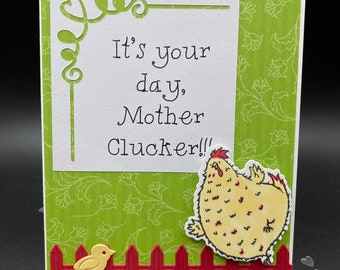 Mom You Are One Bad Mother Clucker Chicken, Funny Card for Mom ...