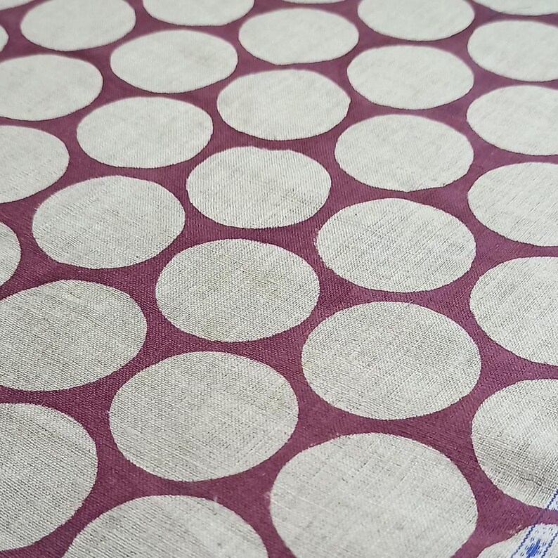Hand Block Print Linen Fabric: 58