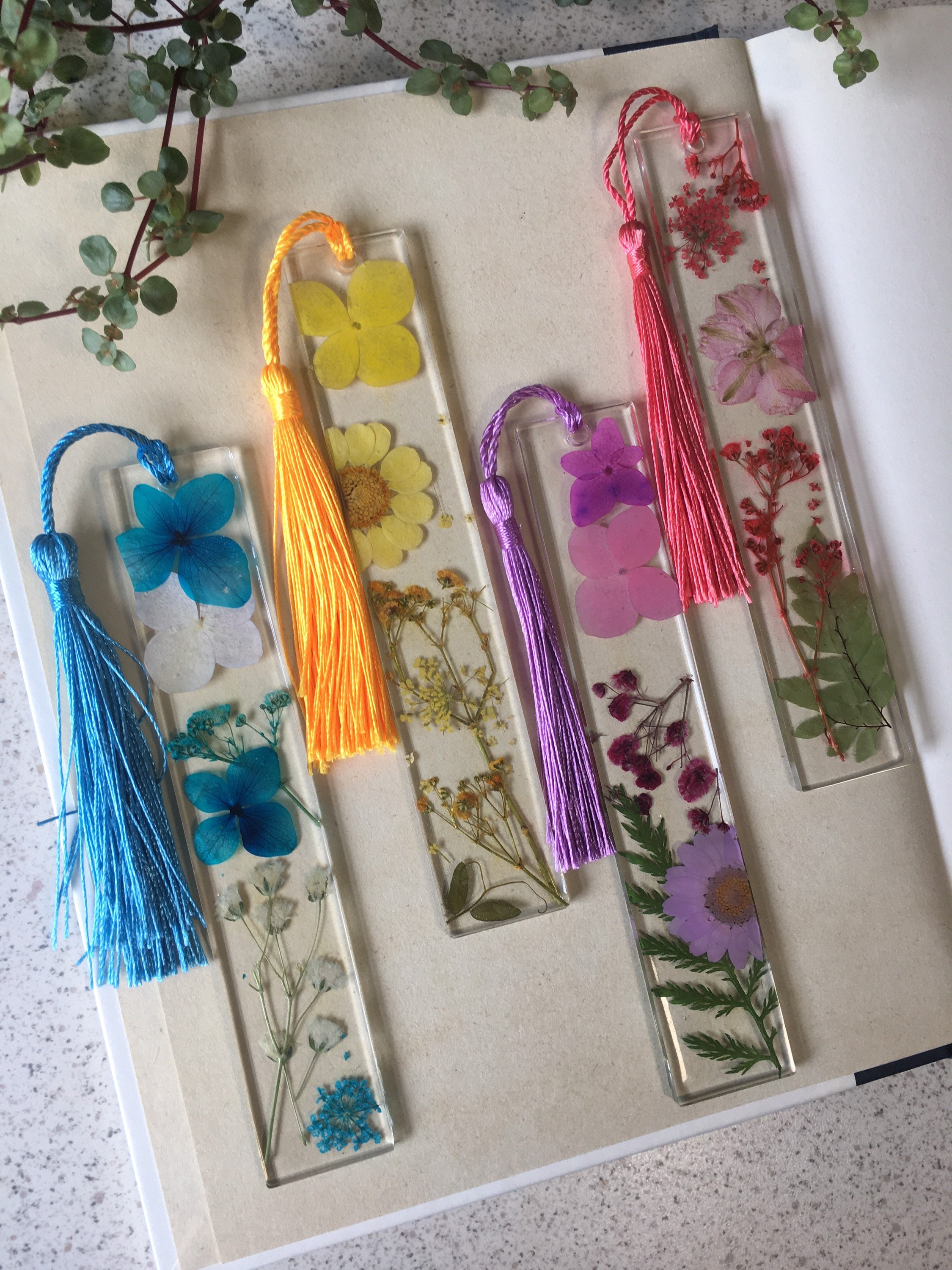 Dried Flower Resin Bookmark Handmade Gift Ideas Resin Etsy UK