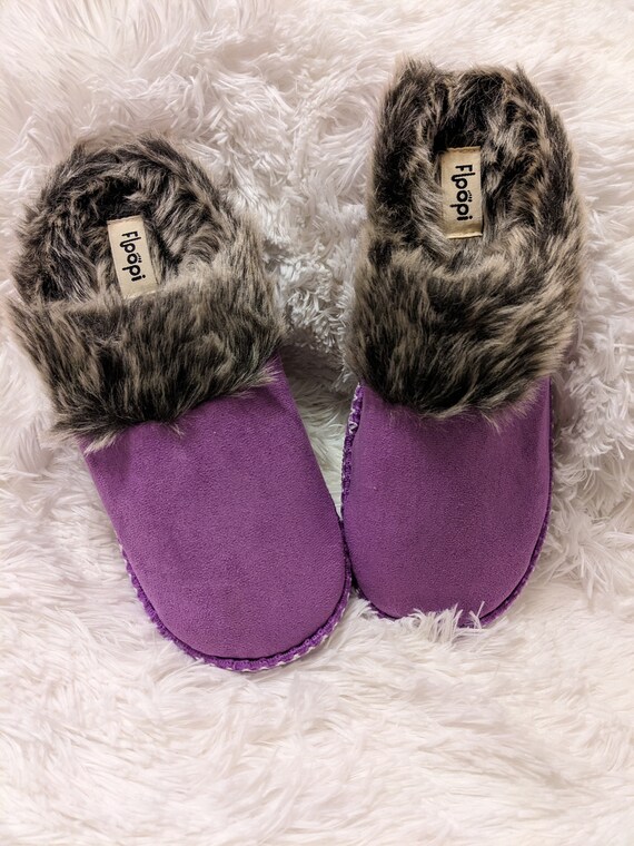 Fluffy Purple Slippers Etsy