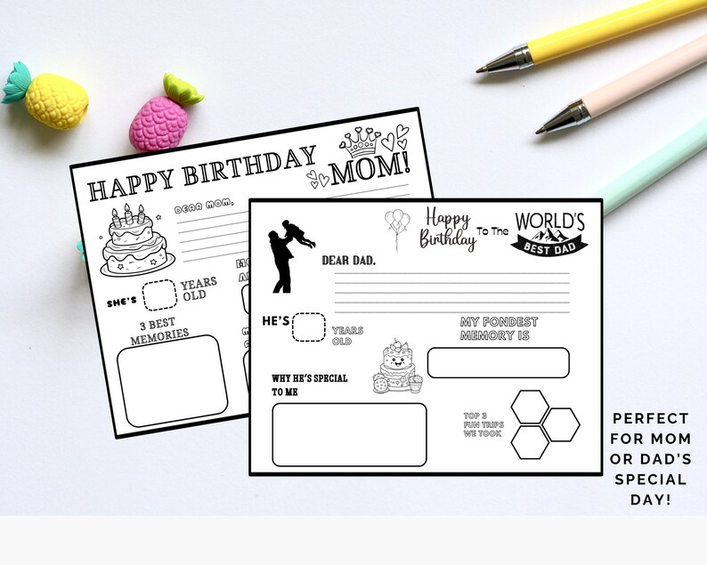 Mom and Dad Birthday Printable Coloring Pages - Etsy