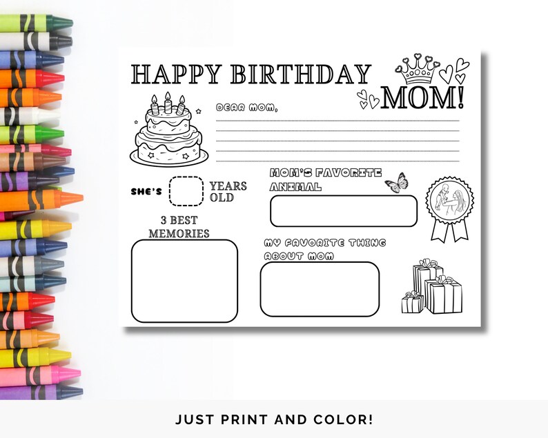 Mom and Dad Birthday Printable Coloring Pages - Etsy