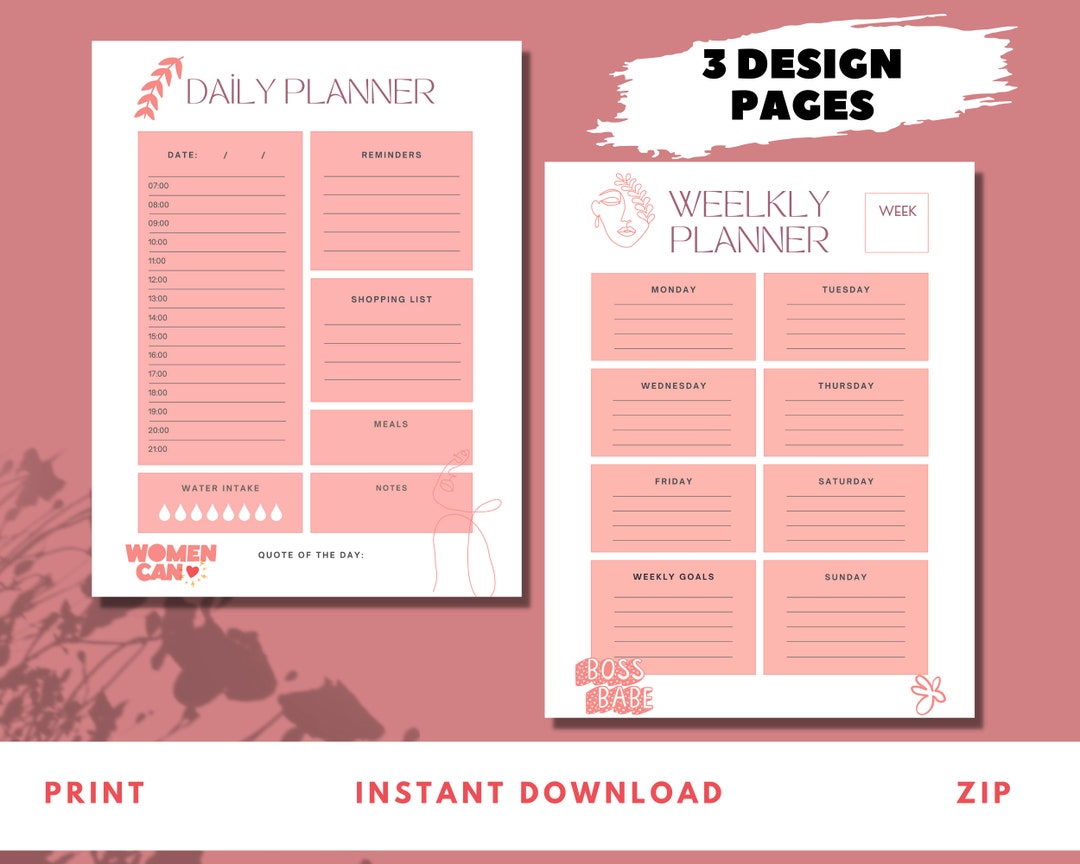 Daily Planner Printable, Hourly Planner, Work Day Schedule, Military