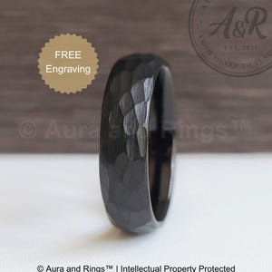 Black Tungsten Ring, Men&#39;s Black Wedding Band for Men Women, Black Tungsten Ring, Black Ring for Men, Personalized Anniversary Ring Him Her