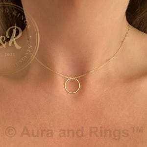 Day Collar Necklace, Discreet Sub Collar, O Ring Gold Choker, Sterling Silver, Discreet Day Collar, Infinity Karma Necklace, Gift for Her