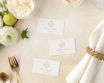 Catholic Wedding Escort Cards, Sacred Heart of Jesus & Immaculate Heart of Mary Crest