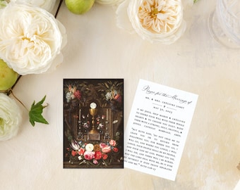 Catholic Wedding Prayer Cards, Feast of the Eucharist, Semi-Custom